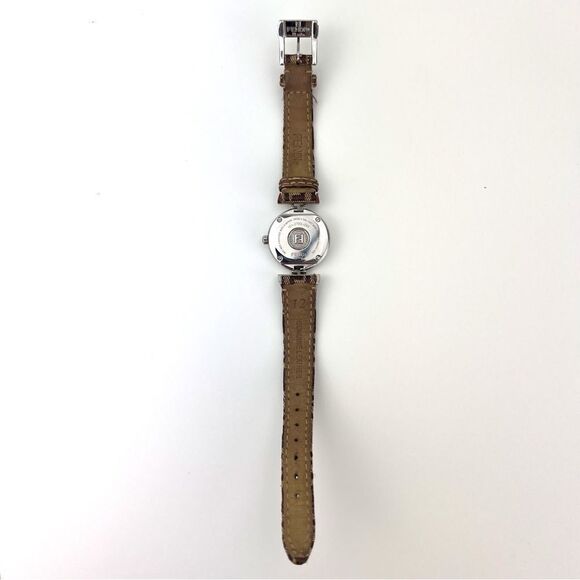 Vintage FENDI Orologi 2700L Brown Silver Circle Quartz  Ladies Watch - Picture 6 of 12